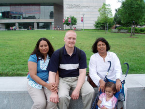 Anita (far right) with her daughter, son-in-law and granddaughter.