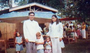 Beniboy with his wife and children.