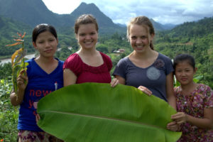 Friends with Sabrina (right center) in Thailand.